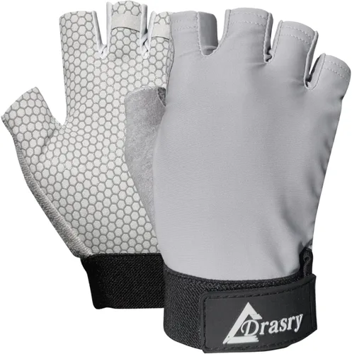 Miniatura 7 de Drasry Guantes de pesca UV sin dedos, protección solar para hombres y mujeres, UPF50+SPF para pesca, kayak, remo, senderismo, navegación, remo