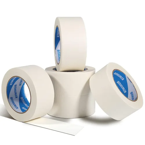 Cinta de Enmascarar Blanca para Pintores, 2" x 60 Yardas x 5 Rollos - Cinta de Enmascarar Blanca de Adhesión Media para Pintura, Etiquetado, Blanco