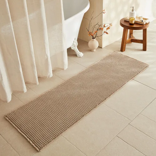 Miniatura 153 de TYUU Tapete de baño estilo gofre, tapete de baño bohemio, antideslizante, lavable, súper absorbente, de secado rápido, bonito tapete de baño