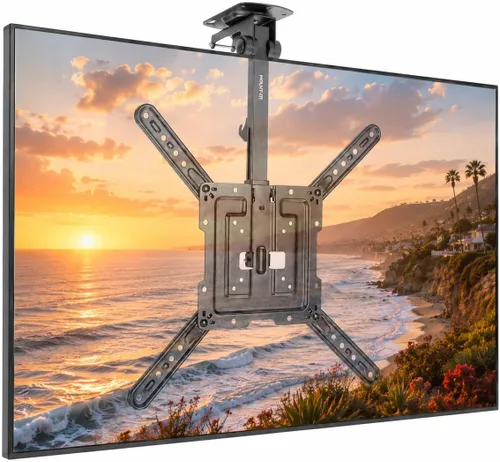 Mount-It! Soporte plegable para TV de techo para televisores de 23 a 55 pulgadas, soporte abatible que ahorra espacio para techos planos e
