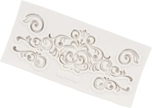 Miniatura 5 de Molde de fondant barroco Curlicues Scroll Lace Border Molde de silicona para decoración de pasteles Chocolate Cupcake Topper Candy Sugar Craft