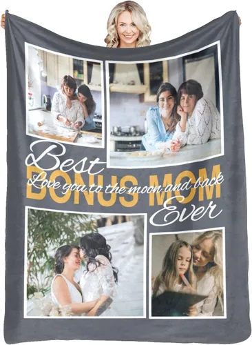Miniatura 27 de Manta personalizada con fotos, mantas personalizadas con imagen para madre, padre, niños, hermana, amigos, parejas, cumpleaños, 1 foto, 30 x 40