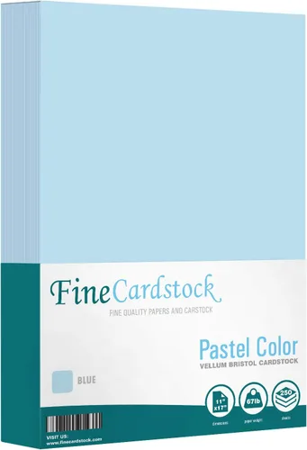 Miniatura 35 de Papel de cartulina de color 67 Vellum Bristol, tamaños: 8.5 x 11 11 x 17 8.5 x 14 1 resma de 250 hojas por paquete. (8.5 x 11 azul)