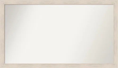 Miniatura 305 de Amanti Art Espejo de baño blanco para sobre el fregadero, 30 x 35 pulgadas, espejo de tocador rectangular estrecho de Eva de oro blanco, marco