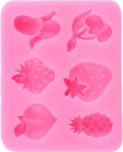 Miniatura 9 de Moldes de fondant de frutas, fresa, cereza, piña, plátano, melocotón, molde de silicona para decoración de tartas de azúcar, decoración de cupcakes