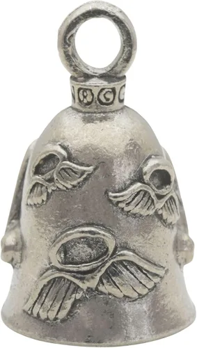 Miniatura 2 de Guardian Bell Campana religiosa de buena suerte con llavero y bolsa de regalo de terciopelo negro Campana de motocicleta Peltre sin plomo