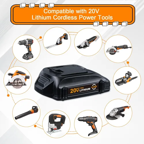Miniatura 5 de VINIDA Paquete de 2 baterías de litio WG151s WG155s WG251s WG251s WG255s WG255s WG540s WG545s 20V Max WA3520