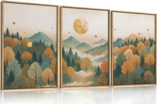 Miniatura 30 de HPINUB - Lienzo decorativo abstracto moderno para pared, juego de 3 impresiones artísticas enmarcadas, pintura de pared grande en blanco y negro, 16