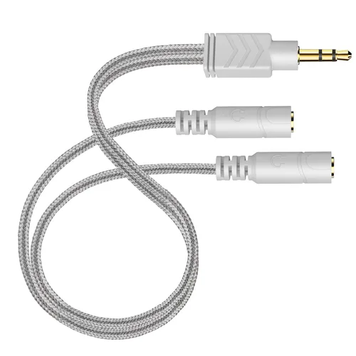 Miniatura 9 de DUKABEL Divisor de auriculares, cable divisor de 0.138 in para auriculares [trenzado fino y chapado en oro], cable auxiliar de audio estéreo en Y