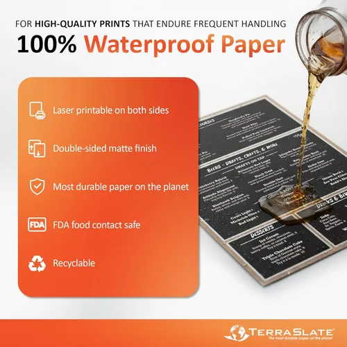 Miniatura 2 de TerraSlate - Papel para impresora resistente a la intemperie, 8 milésimas de pulgada, 8.5 x 11 pulgadas (250 hojas), papel impermeable para tarjetas