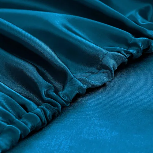 Miniatura 7 de Homiest 5 piezas de juego de sábanas de satén para cama ajustable, juego de ropa de cama de satén sedoso de lujo con bolsillo profundo, 2 sábanas