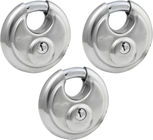 Miniatura 8 de Master Lock 40D - Candado de disco de acero inoxidable con llave