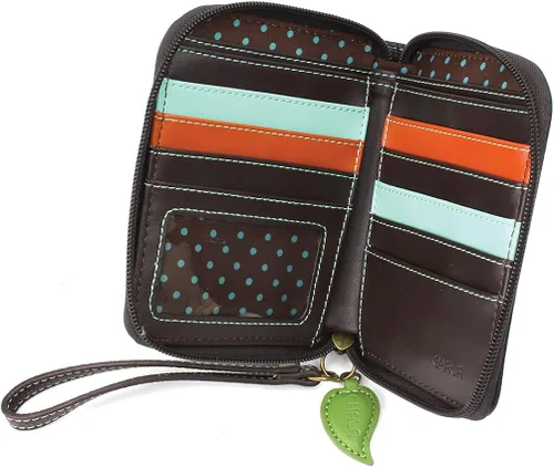 Miniatura 4 de CHALA Cartera con cremallera pulsera 8 ranuras para tarjetas de crédito piel sintética resistente
