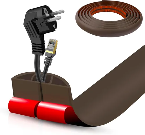 Miniatura 45 de Cubierta autoadhesiva para cables de suelo, gestión de cables de 3.3 pies, protector de tira de extensión para cables, evita tropiezos de cables