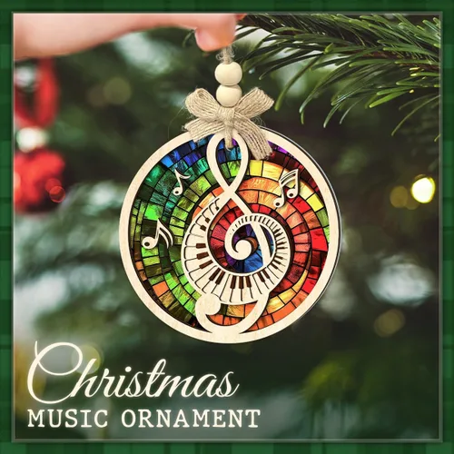 Miniatura 3 de Adornos de Navidad con notas musicales, diseño de piano de clave aguda, adorno de Navidad para amantes de la música, profesores, clubes, bandas