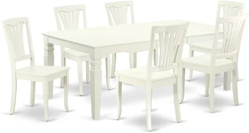 Miniatura 11 de East West Furniture LGAV5-BCH-W - Juego de cocina de 5 piezas que incluye una mesa de comedor rectangular con hoja de mariposa y 4 sillas de asiento