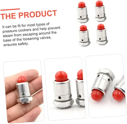 Miniatura 5 de VILLCASE 4 piezas de seguridad para olla a presión, válvula universal para olla de presión, resistente a altas temperaturas, fácil de instalar y Cle