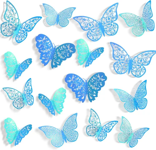 72 calcomanías 3D de mariposa para pared, decoración de pared, 3 tamaños, para habitación, hogar, guardería, aula, oficina, dormitorio, baño, sala