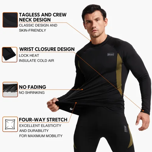Miniatura 2 de Conjunto de ropa interior térmica para invierno, equipo de caza deportivo, capa base, parte inferior, peso medio