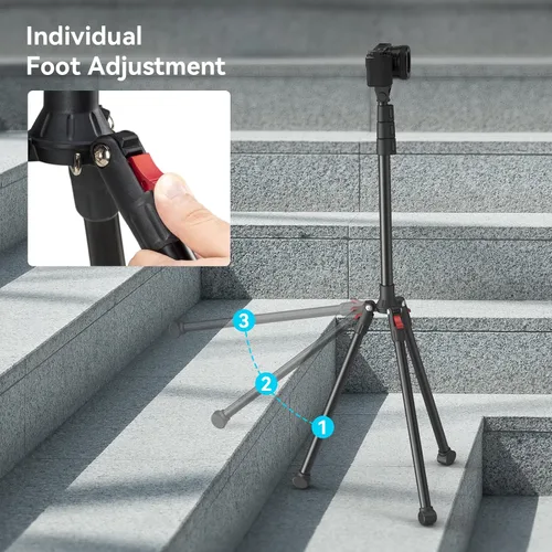 Miniatura 7 de SmallRig Trípode de teléfono con control remoto, trípode de 67 pulgadas para cámara plegable inversa, soporte de trípode universal para soporte