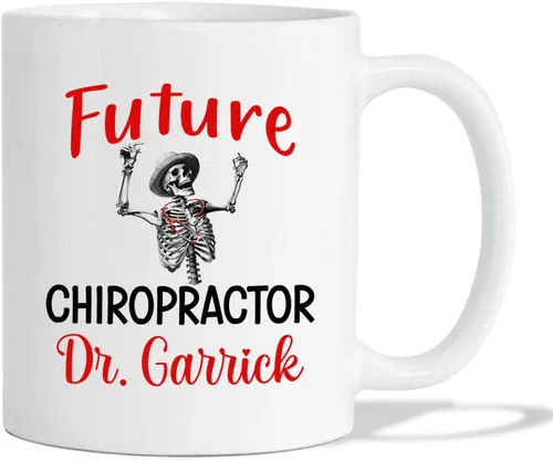 Miniatura 15 de Taza de té blanca personalizada con nombre quiropráctico de 11 onzas, 15 onzas, taza de café quiropráctico personalizada, taza de café quiropráctica