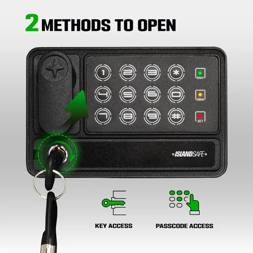 Miniatura 3 de Mini caja de seguridad electrónica personal, pequeña caja de seguridad con teclado digital y llaves de anulación manual, caja de acero de 0.2 pies