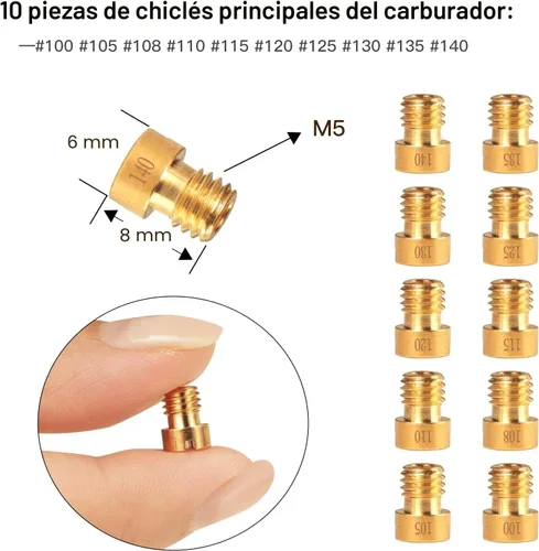 Miniatura 4 de 40 piezas de kit de tobera principal y tobera piloto lenta para PWK Keihin OKO CVK Crab, reemplaza #SCL-2018090002-ZH-T-01/02