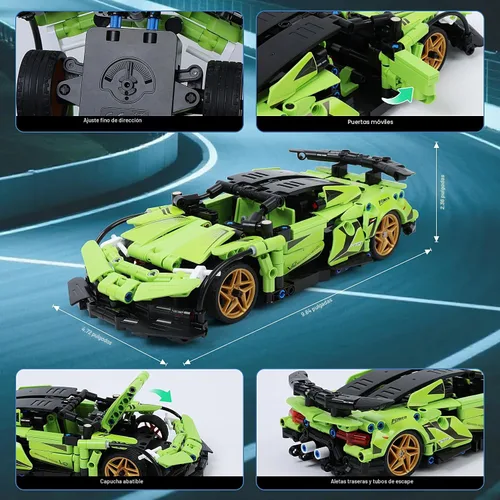 Miniatura 6 de IQKidz Kit de bloques de construcción STEM para niños - Auto de carreras con control remoto y robot de juguete 2 en 1, gran regalo para niños