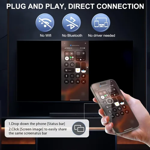 Miniatura 7 de Adaptador de pantalla HDMI inalámbrico 1080P, adaptador de espejo de pantalla HDMI inalámbrico 2.4G y 5G de smartphone, portátil a