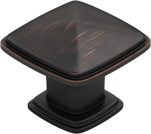 Miniatura 12 de homdiy Paquete de 5 pomos de gabinete de cocina de níquel cepillado para cajones, herrajes cuadrados sólidos plateados para gabinetes de tocador