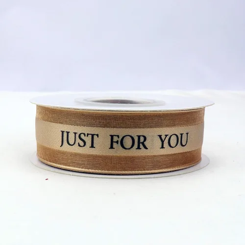 Miniatura 4 de Cinta de gasa champán de 1 pulgada, cinta Just for You para fiestas de vacaciones, decoraciones de boda, envoltura de regalo de 22 yardas