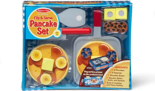 Miniatura 6 de Melissa & Doug Juego de panqueques Flip and Serve (19 pcs) - Comida de madera para el desayuno
