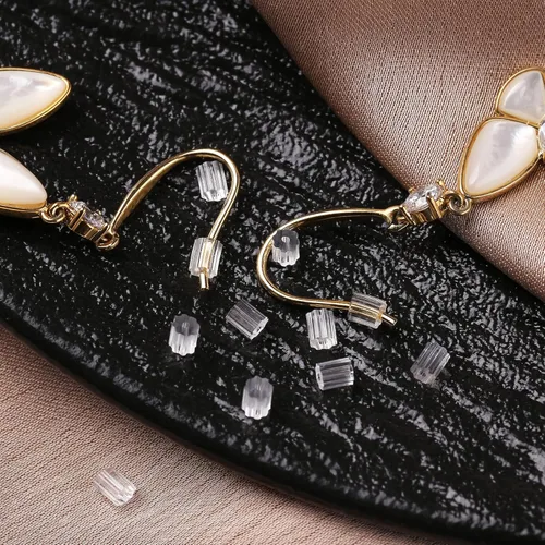 Miniatura 4 de Respaldos de Aretes de Goma Suaves y Transparentes para Aretes de Botón Respaldos de Aretes de Silicona Hipoalergénicos Tope de Repuesto