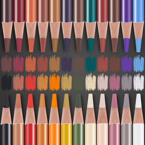 Miniatura 3 de PANDAFLY Juego profesional de lápices de carbón de colores para dibujo, lápices de colores tono de piel, lápices de tiza pastel para bosquejos, 24