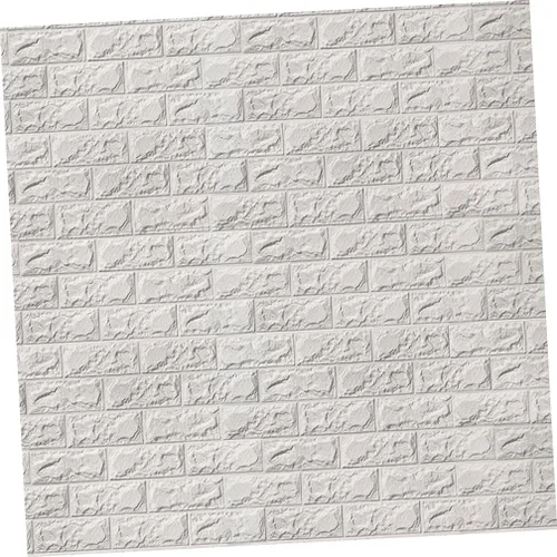 Miniatura 6 de Pegatinas Adhesivas de Grano de Ladrillo Arte de Pared para Sala Dormitorio Escuela 27.6x30.3 in Blanco