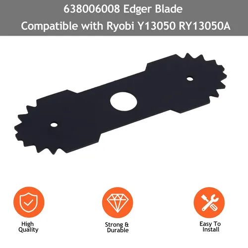 Miniatura 3 de Cuchilla de bordeadora 638006008 con dientes compatible con Ryobi RY13050 RY13050A RY15518 RY40030, 8-5/8 pulgadas de longitud, hoja de orificio