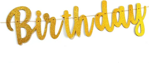 Miniatura 4 de Cartel de feliz cumpleaños 65 con letras negras con purpurina para colgar banderines para mujer o hombre de 65 años, suministros de decoración