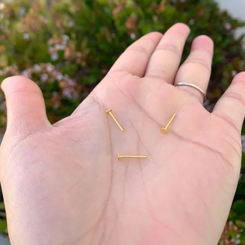 Miniatura 2 de Adabele - 20 piezas de pendientes de plata esterlina chapada en oro amarillo real, 0.028 in, pin de 0.12 pulgadas, pegamento pequeño en disco