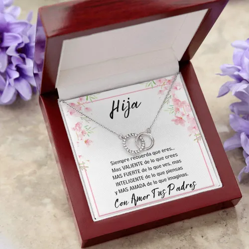 Miniatura 2 de Leos Print Shop Regalo de Mamá y Papá Para Hija Joya Con Mensaje Idea De Regalo De Graduación o Cumpleanos Regalo para hija hijastra Collar con dije