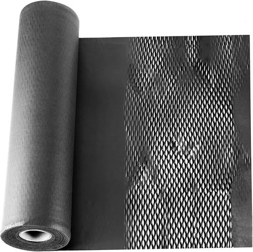 Papel de embalaje de panal negro de 164 pies x 15 pulgadas, papel de embalaje de estraza con amortiguación de burbujas reciclable, rollos de