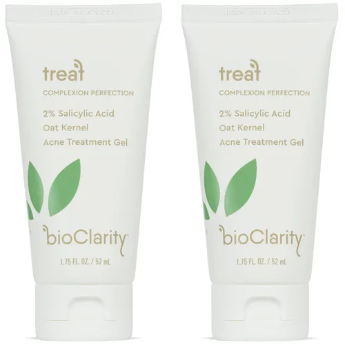 Miniatura 6 de bioClarity Gel de tratamiento para el acné 2% ácido salicílico + núcleo de avena hidratante 100% vegano, ingredientes limpios 1 onza líquida