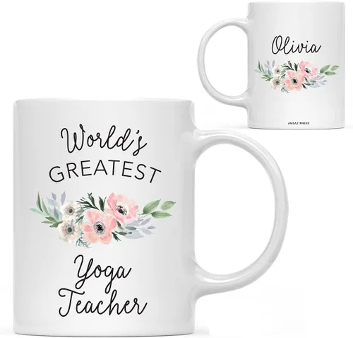 Miniatura 18 de Andaz Press Taza de café personalizada de 11 onzas, taza ejecutiva de relaciones públicas más grande del mundo, flor de anémona rosa, 1 paquete