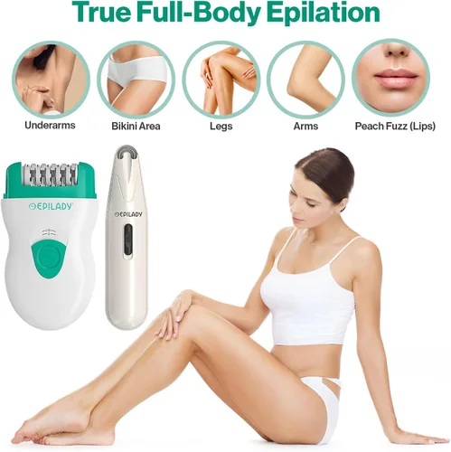 Miniatura 3 de Epilady Paquete de dispositivos de depilación facial y corporal, depiladora eléctrica con cable de velocidad para mujeres con removedor de vello