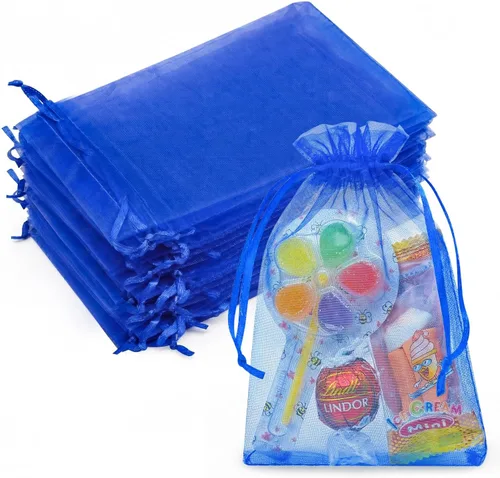 Miniatura 16 de Bolsas de organza de 3x4 pulgadas, 50 paquetes de pequeñas bolsas de regalo de malla con cordón, bolsas de muestra para fiesta, boda, baby shower