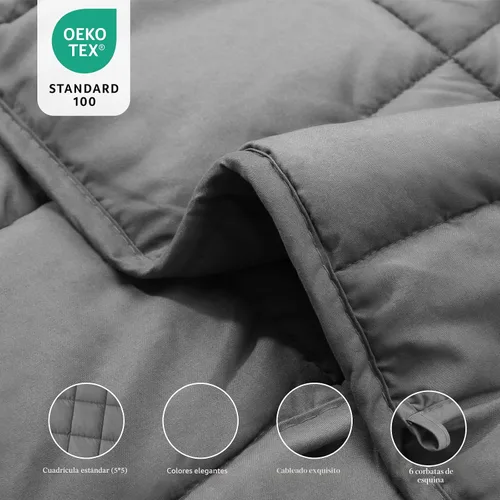 Miniatura 4 de Smart Queen Manta con peso de 5 libras (41 x 60 pulgadas, gris) Manta pesada de enfriamiento suave para dormir, transpirable comodidad durante todas