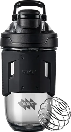 TKK Blender Shaker Bottle 24 onzas con bola mezcladora de plástico para proteínas antes y después del entrenamiento, vaso mezclador de bebidas de