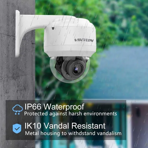 Miniatura 9 de VIKYLIN Cámara 4K PTZ para exteriores 8MP IP POE con audio de 2 vías, zoom óptico Pan Tilt 5X/Cámara PTZ de seguridad de lente de 2.7 ~ 0.531 in