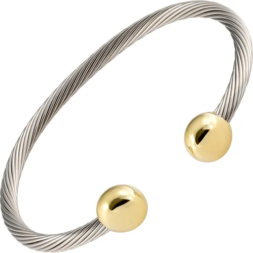 Pulsera magnética de acero inoxidable de 2 tonos, imanes de alta potencia, para hombres y mujeres, brazalete ajustable