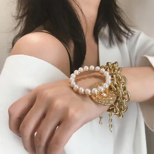 Miniatura 119 de Long tiantian Pulsera de oro gruesa para mujer, pulseras de oro delicadas, pulseras para mujer, pulseras apilables de eslabones de cadena