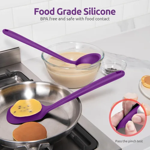 Miniatura 3 de Juego de utensilios de cocina de silicona: U-Taste resistente al calor de 600ºF, herramientas de cocina extra largas de 13.6 pulgadas, espátula, (6)